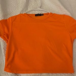 Pretty Little Thing Orange Crop Top Size 12